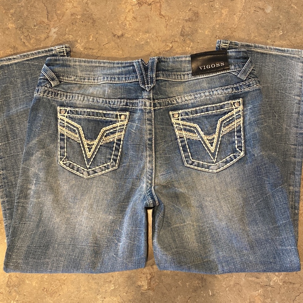 VIGOSS CHELSEA BOYFRIEND CROPPED JEANS. SZ 11/12.